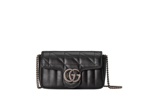 black gucci bag with silver hardware|Gucci gg supreme mini bag.